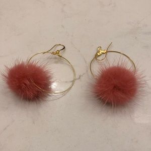 Pink pompom Earrings